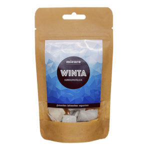 Winta-nimisiä kurkkupastilleja pussissa