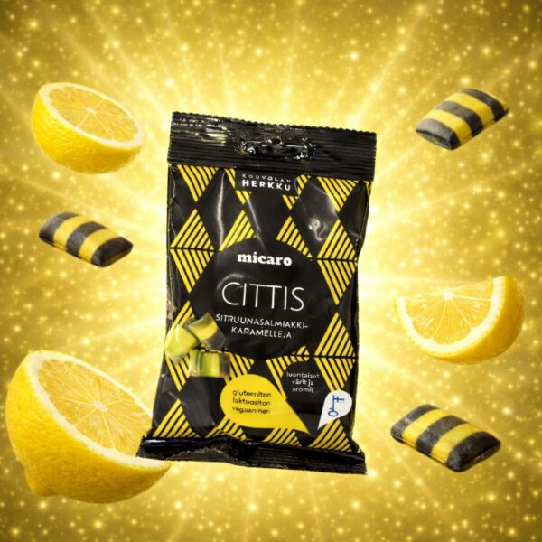 CITTIS sitruuna&shy;salmiakkikaramellit 80 g